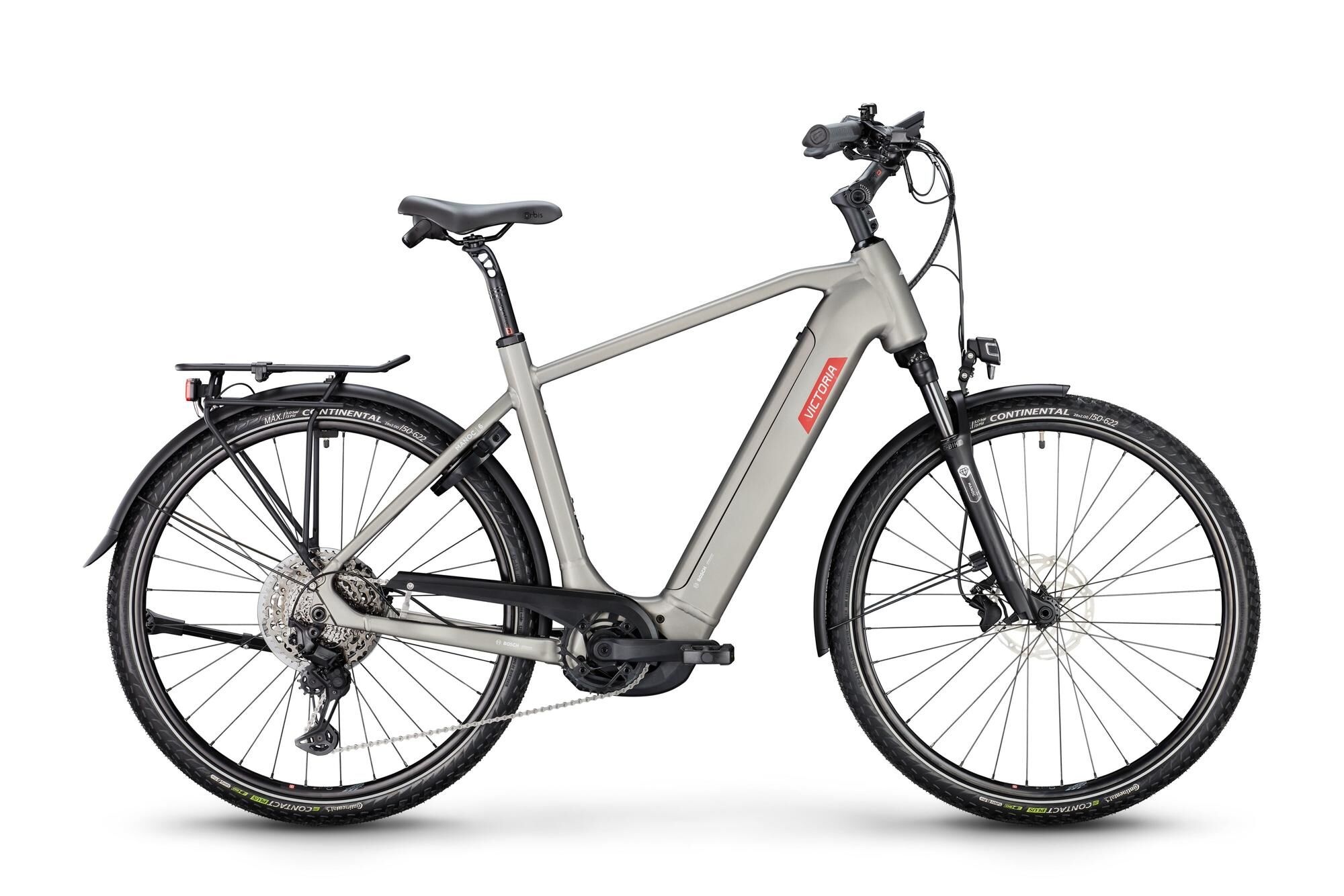 Victoria Elektro-Trekkingrad "Manoc 6" High E-Bike, 750Wh, 28 Zoll, stardust-silver