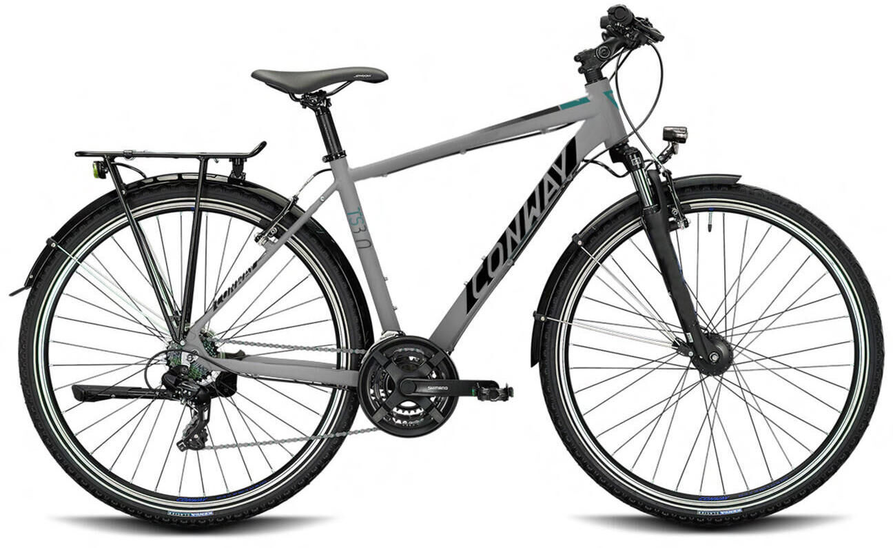 CONWAY "TS 3.0" Trekkingrad, 28 Zoll, light grey-matt/moos-metallic