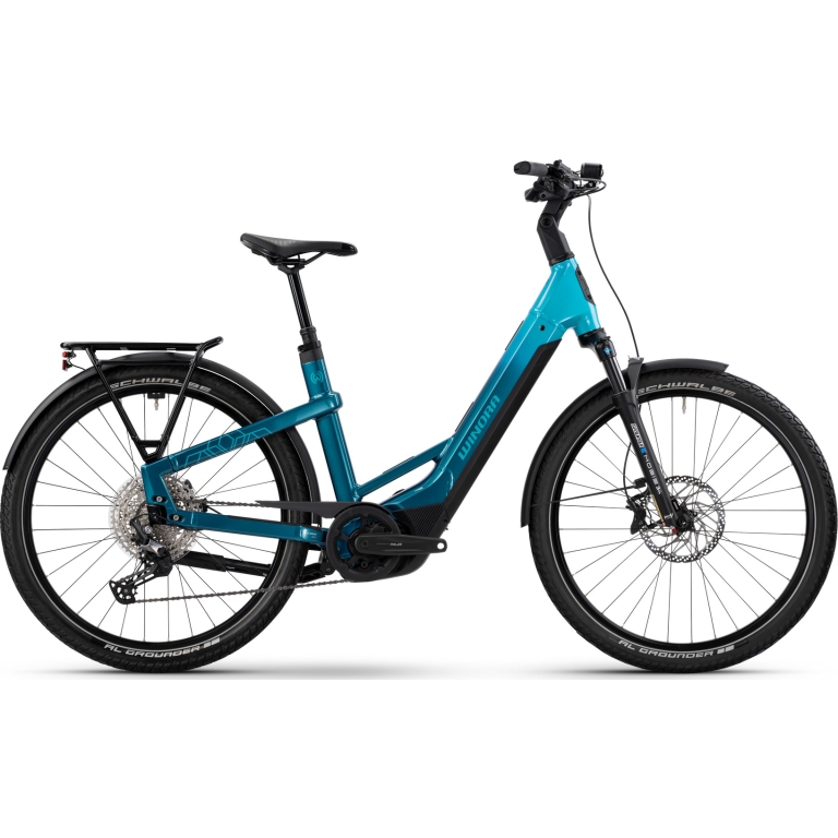 Winora "Yakun X12 Low" E-Bike, 800Wh, 27,5 Zoll, blue monday/aqua-gloss