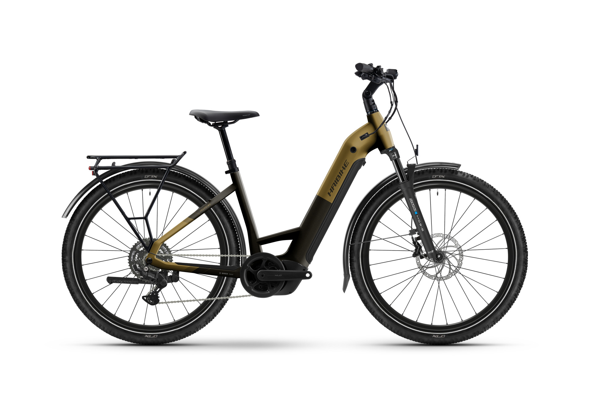 Haibike "Trekking 7.5 Low" E-Bike, 800Wh, 27,5 Zoll, black-gold