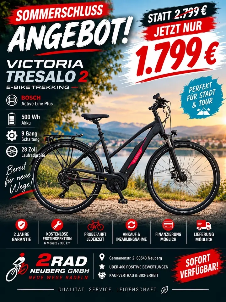 VICTORIA Tresalo 2 E-Bike Trekking 9 Gang 500Wh 28" Statt 2799€