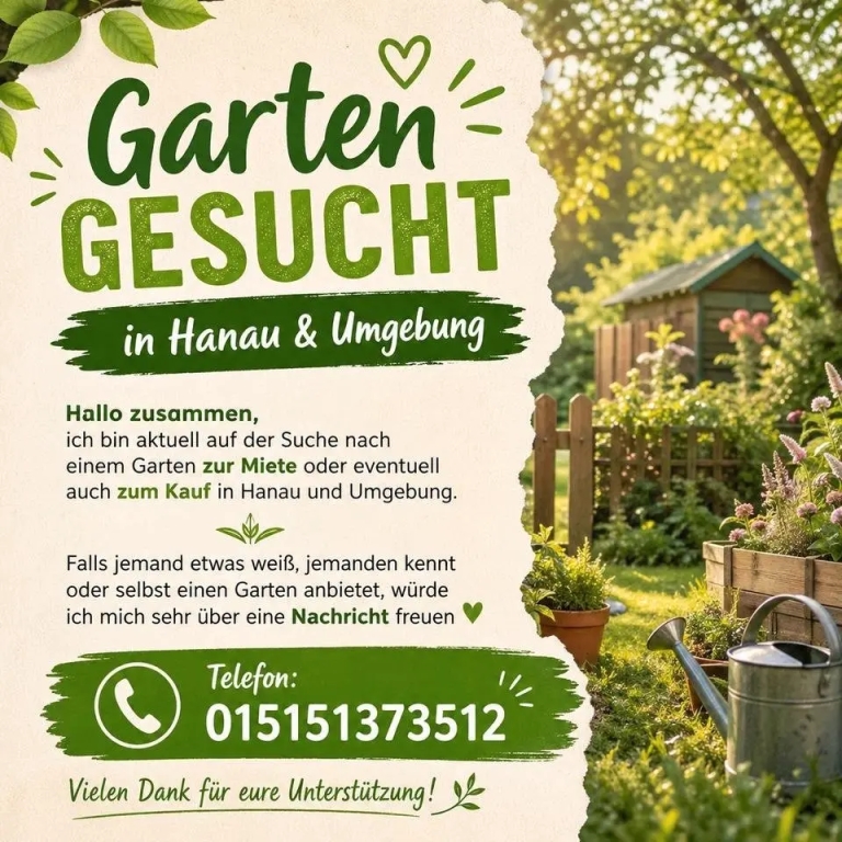 Garten gesucht in Hanau & Umgebung