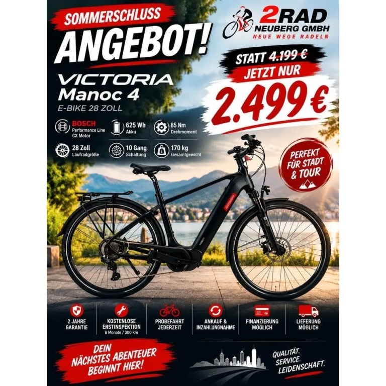 VICTORIA Manoc 4 E-Bike 28 Zoll 625 Wh 85Nm 170Kg 10G Statt 4199€