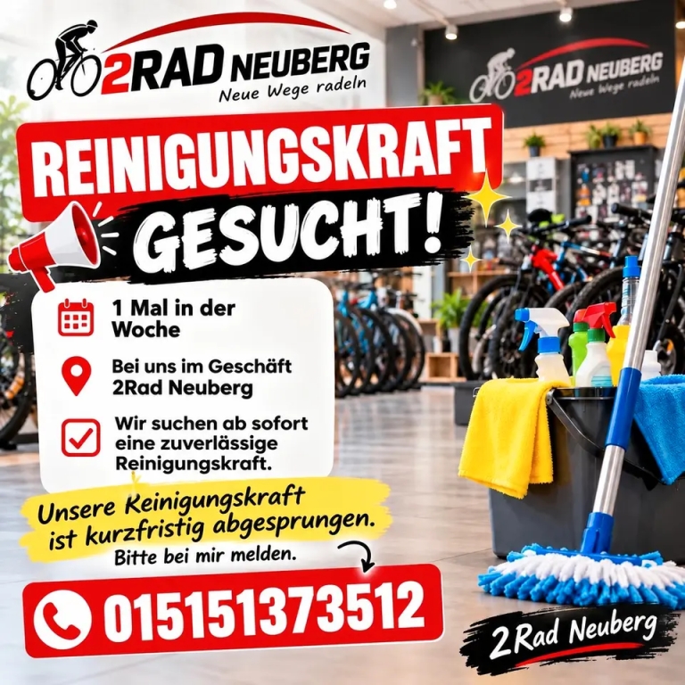 REINIGUNGSKRAFT GESUCHT – AB SOFORT!